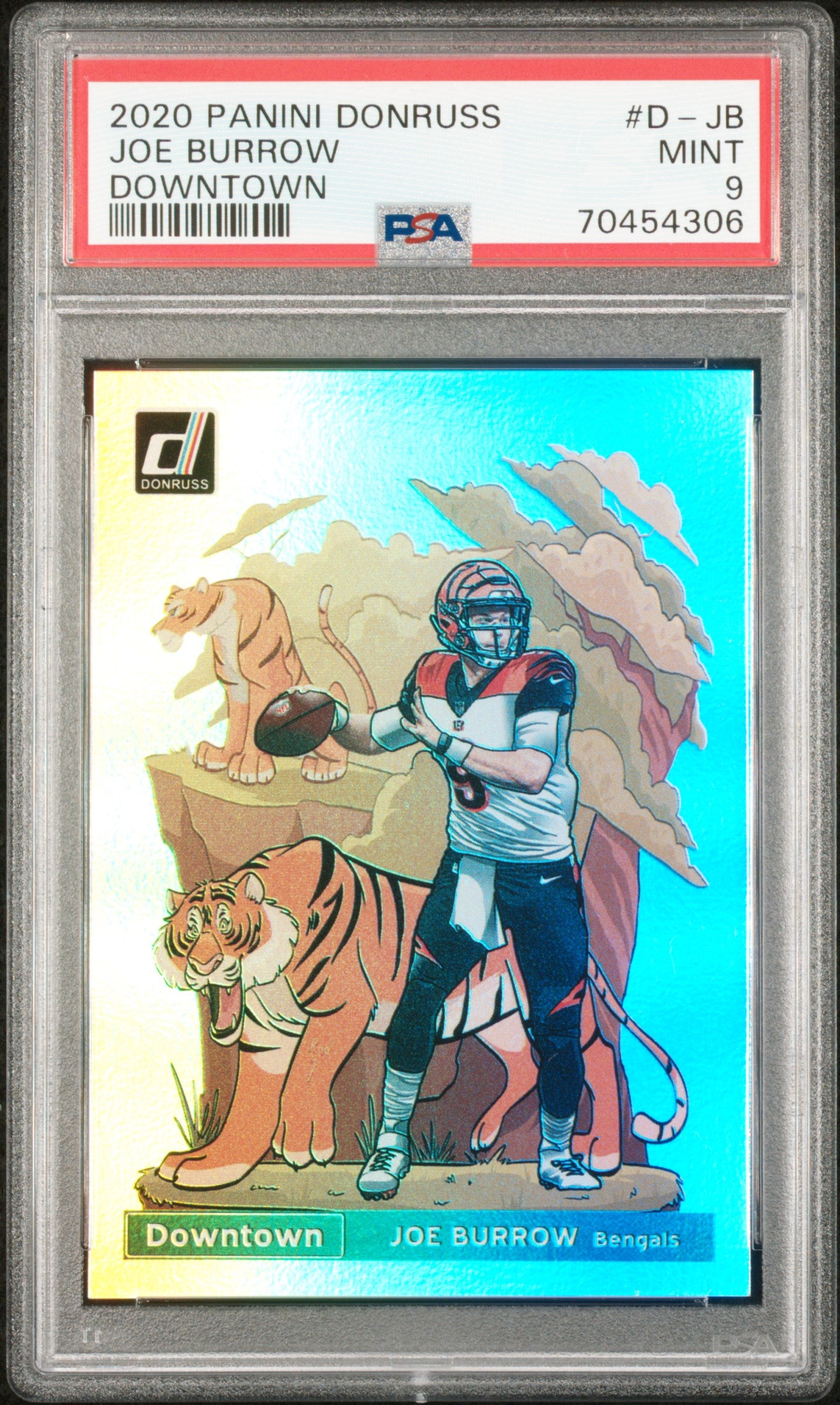 Joe Burrow 2020 Donruss Rookie Downtown PSA 9 Mint