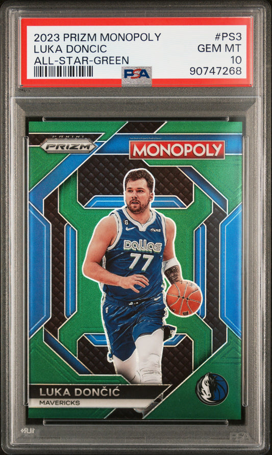 Luka Doncic 2023 Panini Prizm Monopoly Green All-Star #22/24 PSA 10 Gem Mint