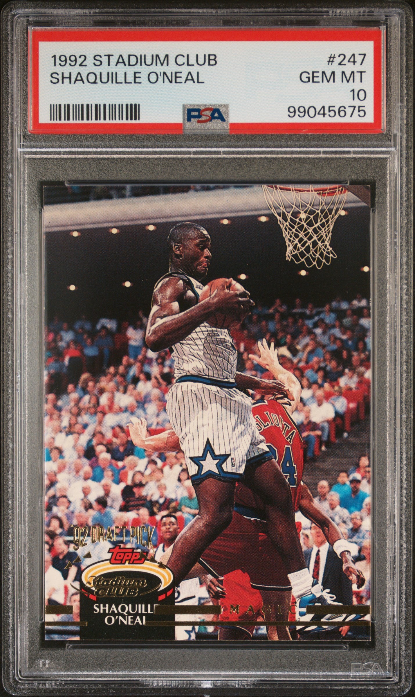 Shaquille O'Neal 1992 Topps Stadium Club Rookie #247 PSA 10 Gem Mint