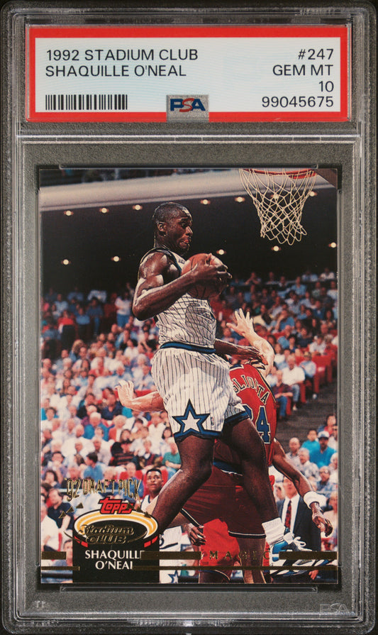 Shaquille O'Neal 1992 Topps Stadium Club Rookie #247 PSA 10 Gem Mint