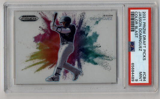 Jasson Dominguez 2021 Panini Prizm Draft Picks Color Blast #4 PSA 9 Mint