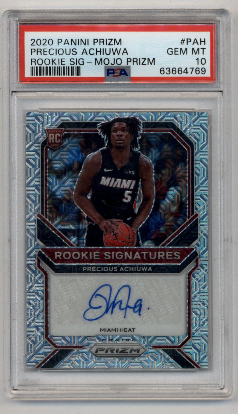 Precious Achiuwa 2020-21 Prizm Rookie Auto Mojo 12/25 PSA 10 Gem Mint