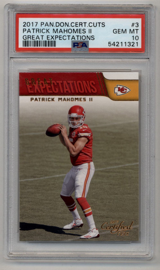 Patrick Mahomes 2017 Donruss Certified Cuts #3 Great Expectations PSA 10 Gem Mint