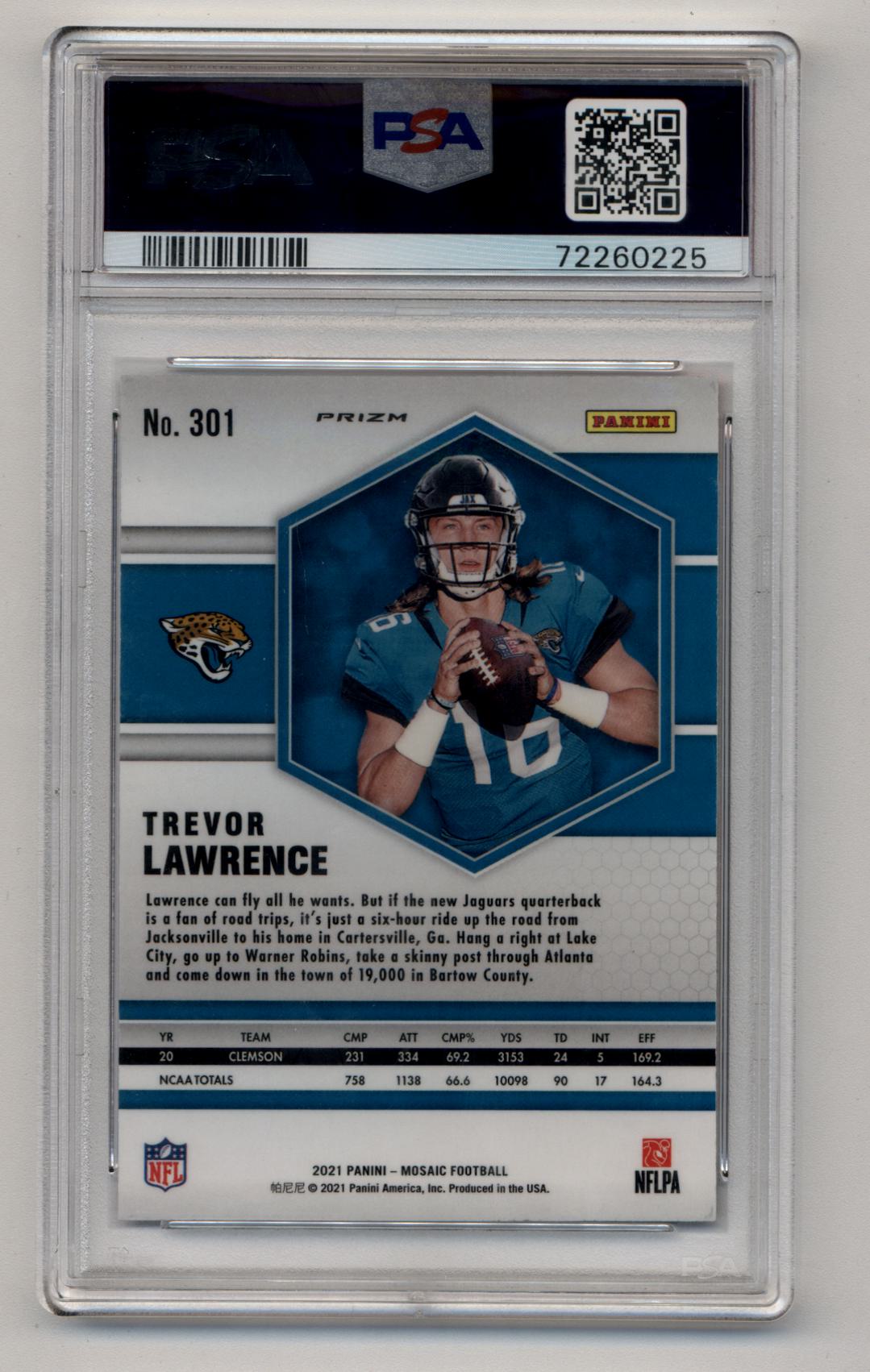 Trevor Lawrence 2021 Mosaic Red #301 PSA 10 Gem Mint