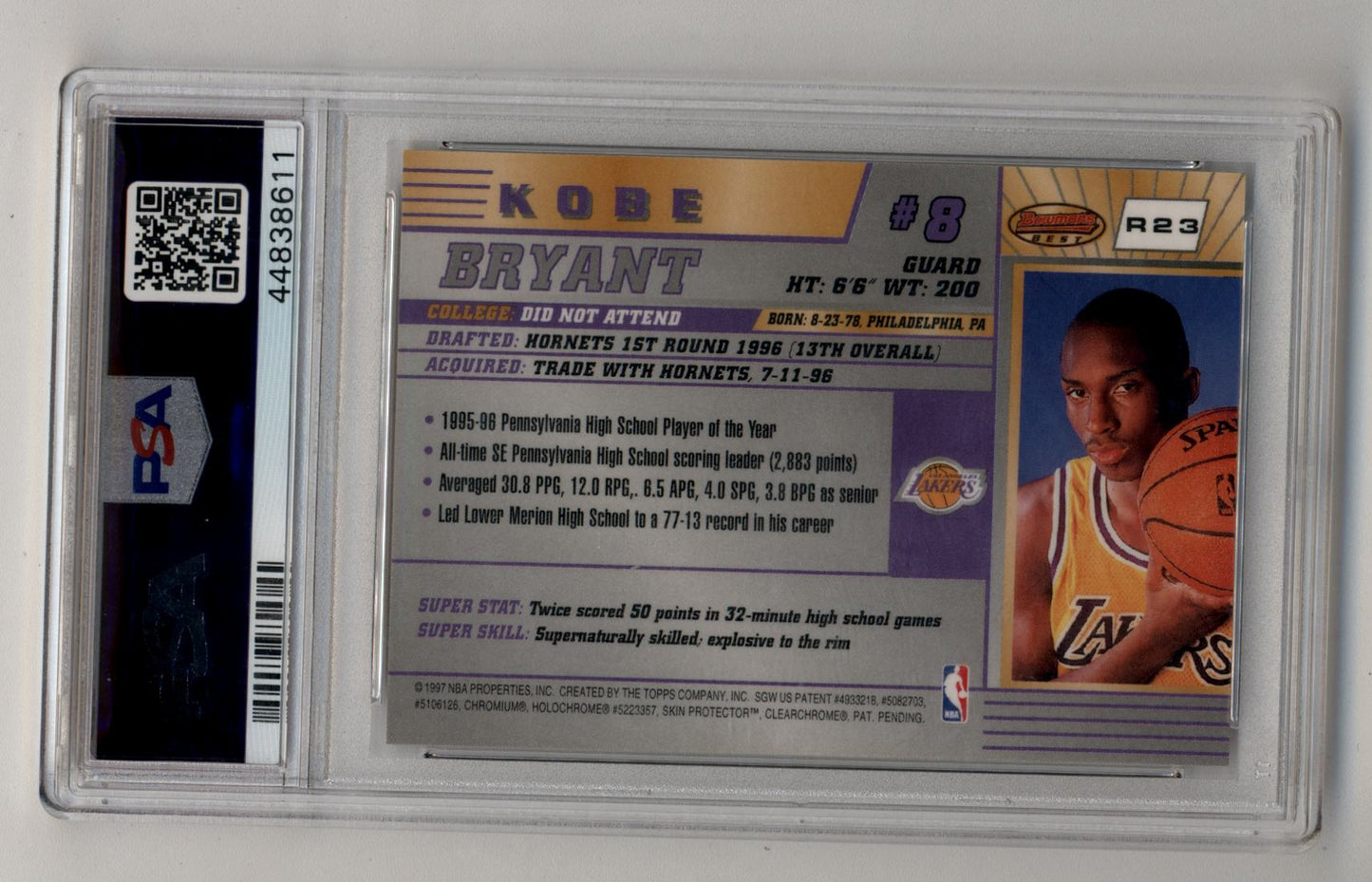 Kobe Bryant 1996-97 Bowman's Best Rookie #R23 PSA 10 Gem Mint