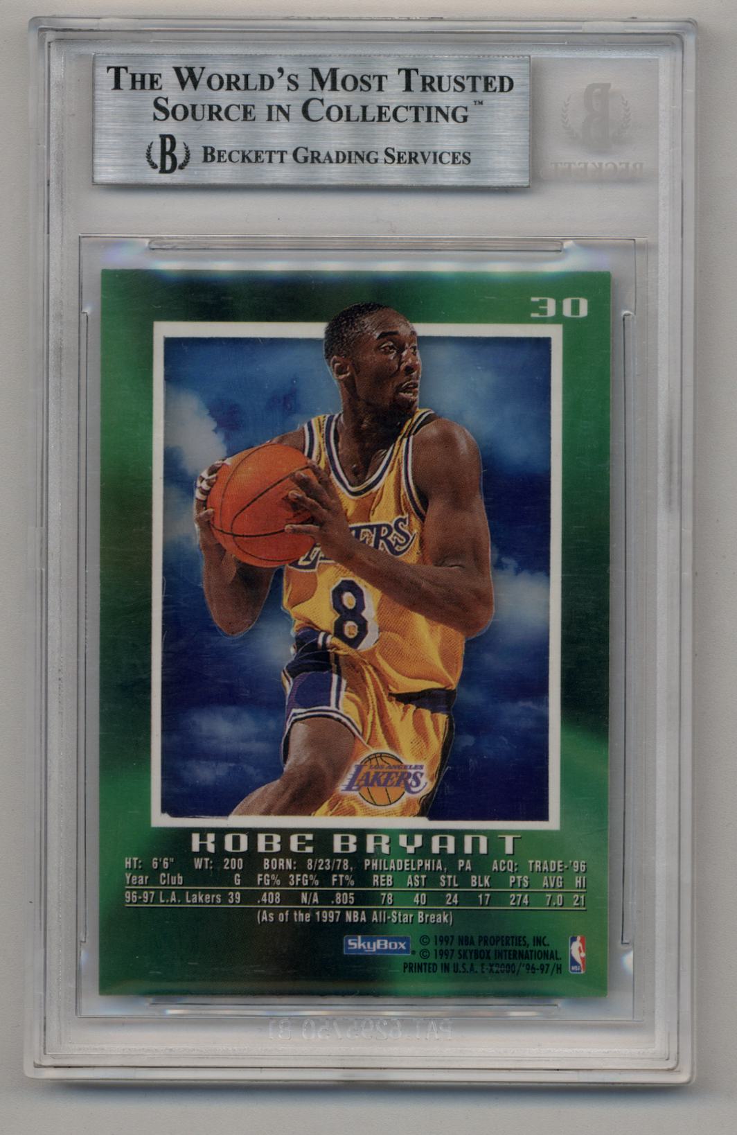 Kobe Bryant 1996-97 E-2000 #30 BGS 8.5 Near Mint Mint+