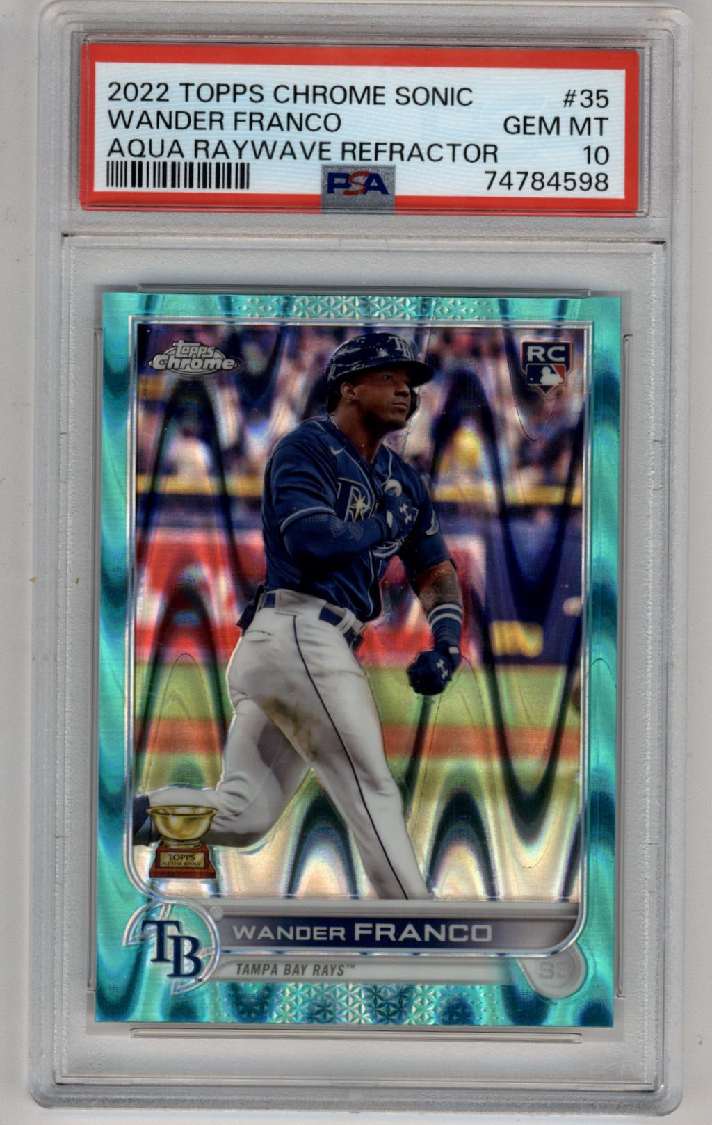 Wander Franco 2022 Topps Chrome Sonic 052/199 Aqua Raywave Refractor PSA 10 Gem Mint