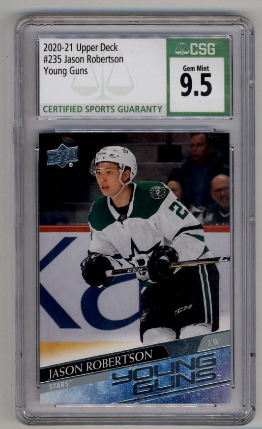 Jason Robertson 2020-21 Upper Deck #235 Young Gun CSG 9.5 Gem Mint