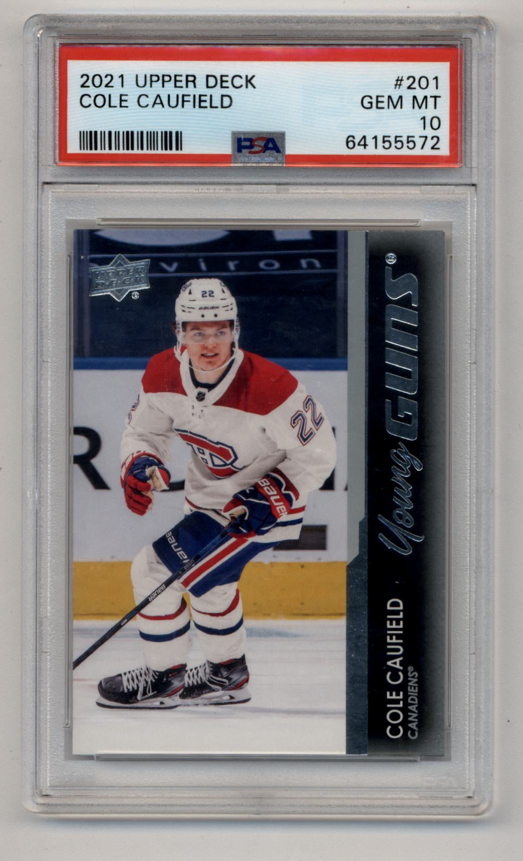 Cole Caufield 2021-22 Upper Deck Young Gun #201 PSA 10 Gem Mint 5572