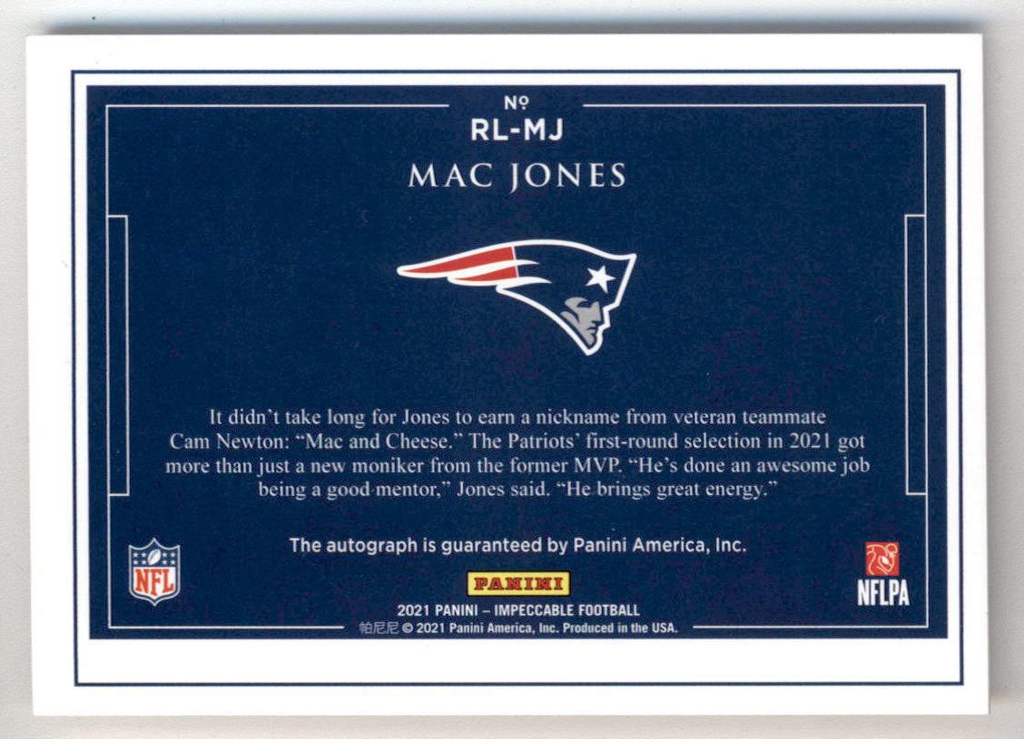 Mac Jones 2021 Panini Impeccable Rookie Landscape Auto Gold #RL-MJ 10/10