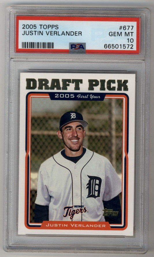 Justin Verlander 2005 Topps #677 FY Rookie PSA 10 Gem Mint