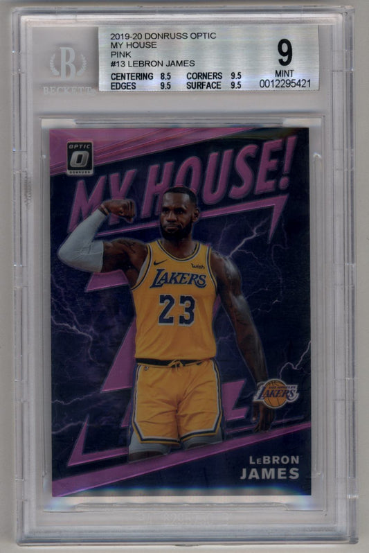 LeBron James 2019-20 Donruss Optic My House Pink 11/25 #13 BGS 9 Mint