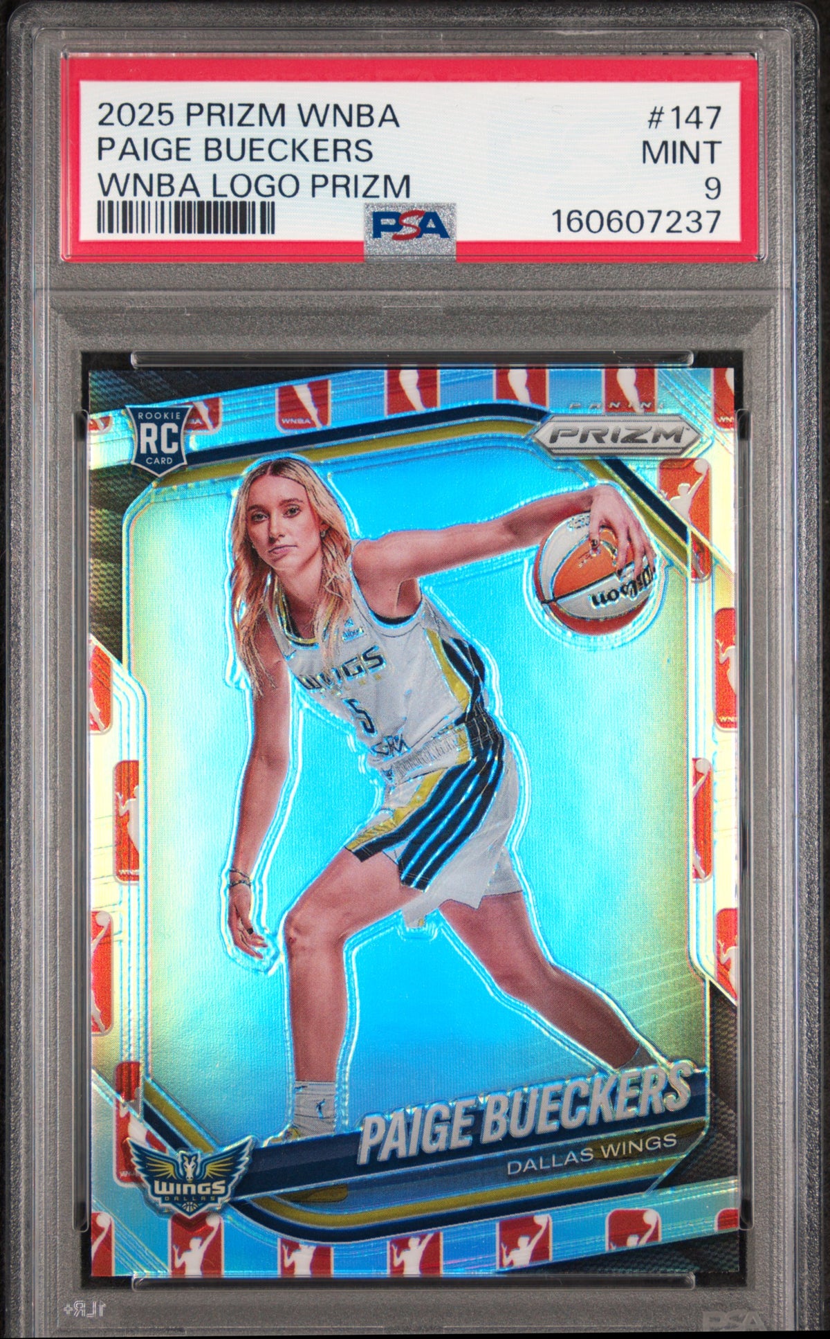 Paige Bueckers 2025 Panini Prizm WNBA Rookie #147 WNBA Logo PSA 9 Mint