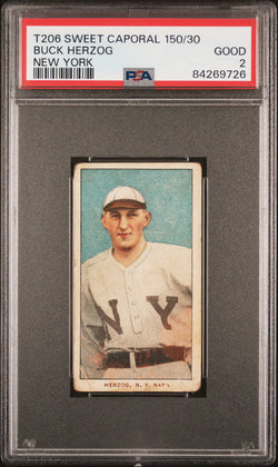 Buck Herzog 1909-11 T206 Sweet Caporal 150/30 New York PSA 2 Good