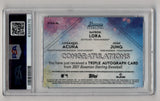 Luisangel Acuna/Bayron Lora/Josh Jung 2021 Bowman Sterling Triple Refractor Auto19/25 PSA 10 Gem Mint