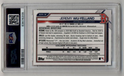 Jeremy Wu-Yelland 2021 Bowman Chrome Sapphire Edition Red Auto 4/5 PSA 10 Gem Mint
