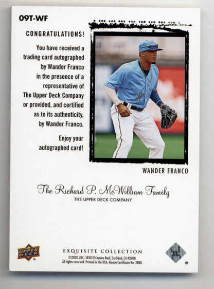 Wander Franco 2020 Exquisite Collection '09-10 Rookie Tribute Auto #09TWF 02/99