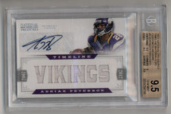 Adrian Peterson 2012 National Treasures Timeline Materials Signature Custom Team Name 07/15 BGS 9.5 Gem Mint