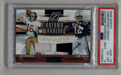 Tom Brady/Joe Montana 2005 Zenith Autumn Warriors #AW-10 PSA 6 Excellent Mint