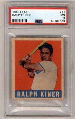 Ralph Kiner 1948 Leaf #91 PSA 3 Very Good