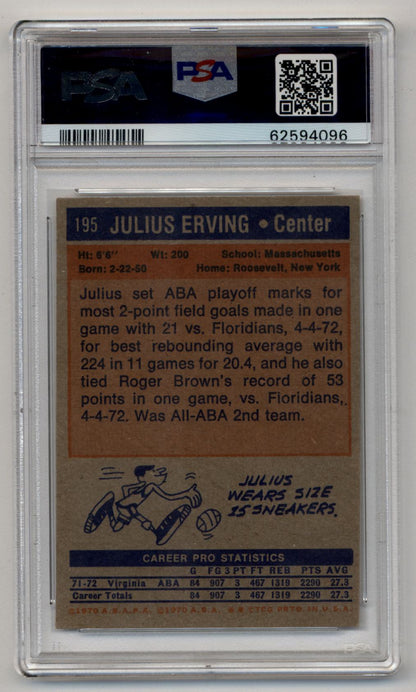Julius Erving 1972-73 Topps #195 PSA 5 Excellent 4096