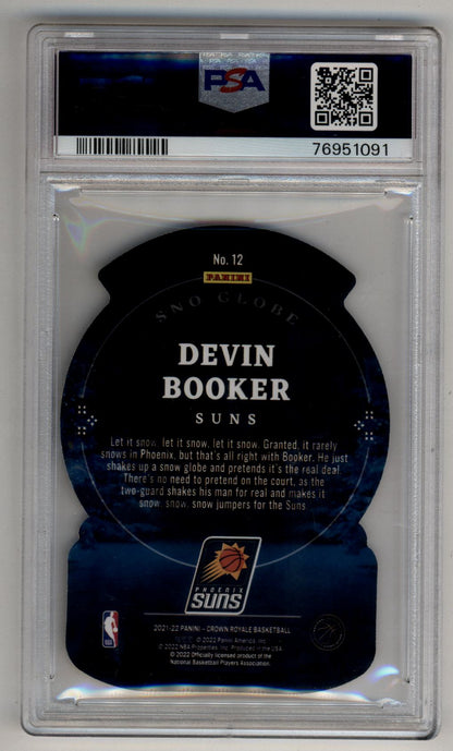 Devin Booker 2021-22 Crown Royale Sno Globe Asia Gold 04/10 PSA 10 Gem Mint