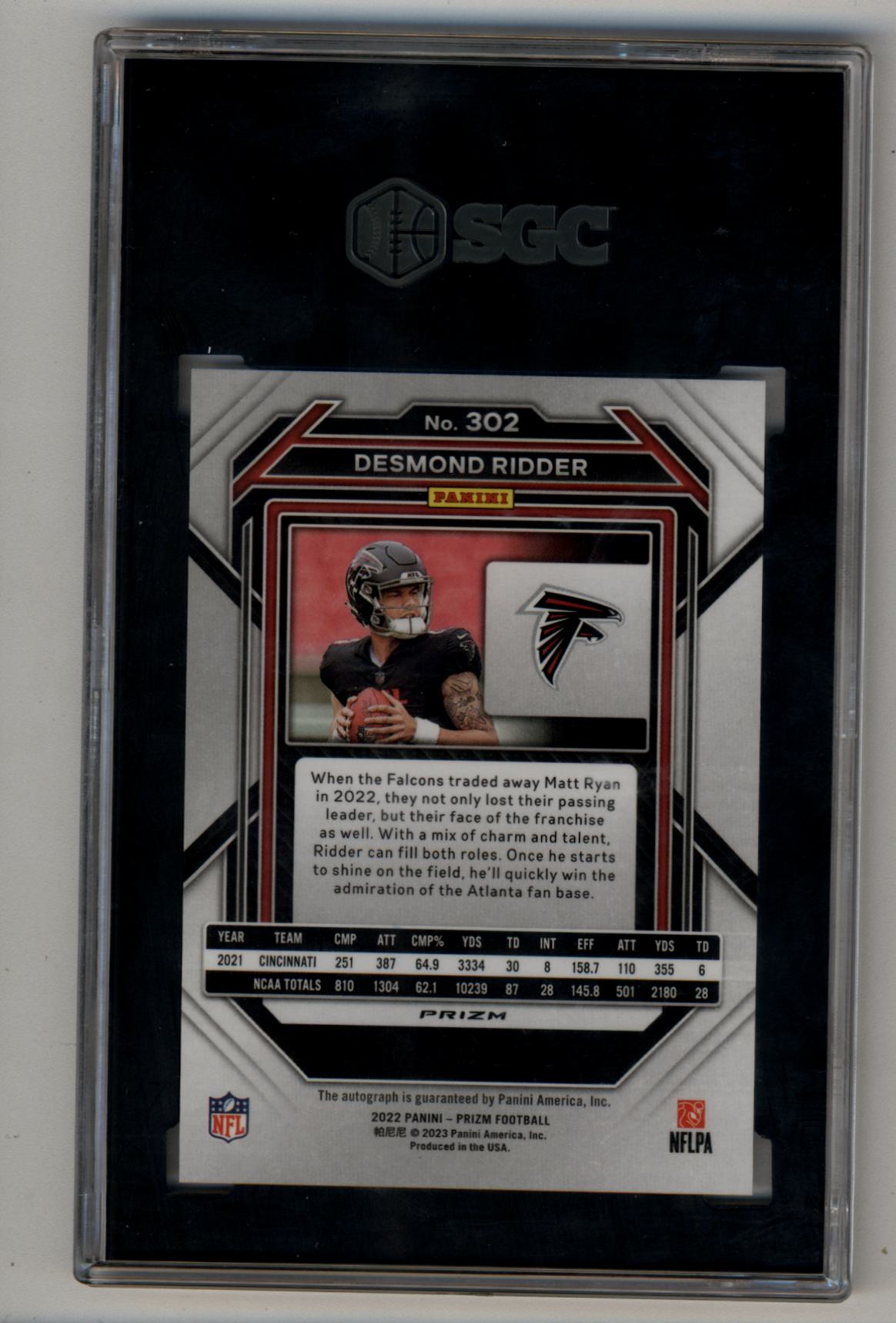 Desmond Ridder 2022 Prizm Auto SGC 9.5 Auto 10