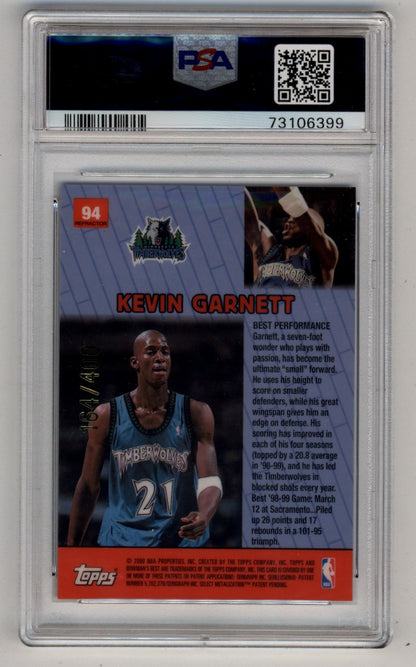 Kevin Garnett 1999-00 Bowman's Best #94 Refractor 164/400 PSA 10 Gem Mint