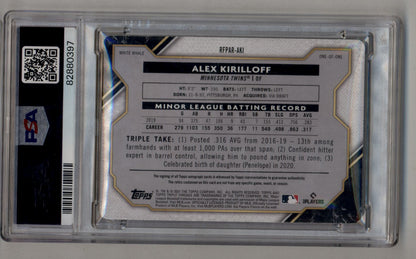 Alex Kirilloff 2021 Topps Triple Threads Printing Plate Relic Auto 1/1 PSA Authentic