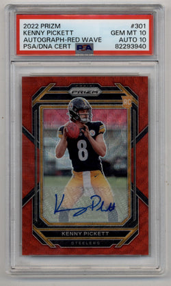 Kenny Pickett 2022 Prizm Red Wave Auto140/149 PSA 10 Gem Mint Auto 10