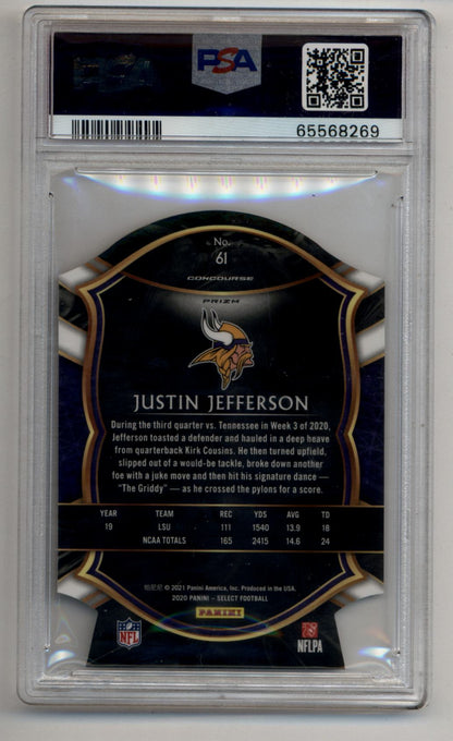 Justin Jefferson 2020 Select Die-Cut Zebra #61 PSA 10 Gem Mint 8269