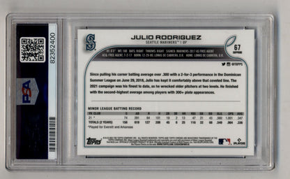 Julio Rodriguez 2022 Topps Chrome Sapphire Edition #67 PSA 10 Gem Mint 2400