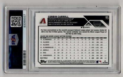 Corbin Carroll 2023 Topps Chrome #95 Logofractor Edition PSA 10 Gem Mint 0037