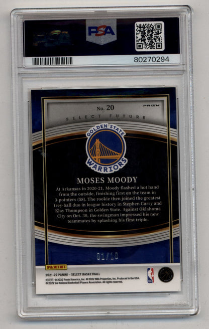 Moses Moody 2021-22 Select Select Futures Gold 01/10 PSA 10 Gem Mint