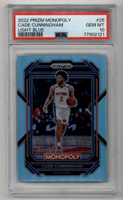 Cade Cunningham 2022-23 Prizm Monopoly Light Blue 063/199 PSA 10 Gem Mint