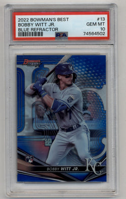 Bobby Witt Jr 2022 Bowman's Best Blue Refractor 016/150 PSA 10 Gem Mint