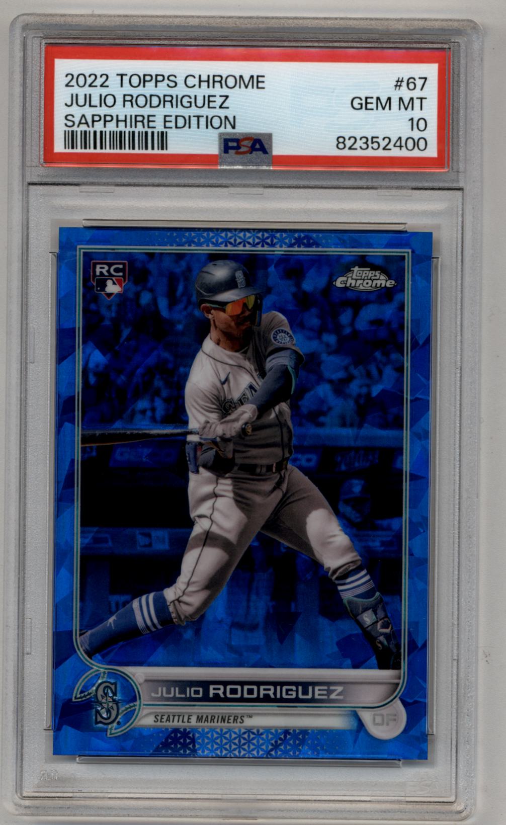 Julio Rodriguez 2022 Topps Chrome Sapphire Edition #67 PSA 10 Gem Mint 2400