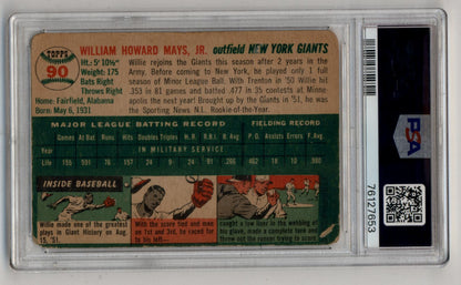 Willie Mays 1954 Topps #90 PSA 1.5 Fair 7653