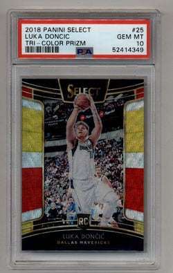 Luka Doncic 2018-19 Select Tri-Color Prizm #25 PSA 10 Gem Mint 4349