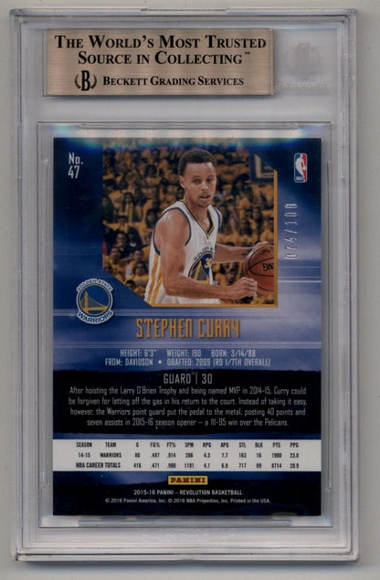 Stephen Curry 2015-16 Revolution Cosmic 074/100 BGS 9.5 Gem Mint