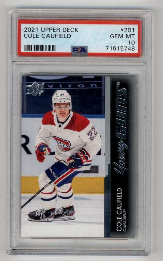 Cole Caufield 2021-22 Upper Deck #201 Young Gun PSA 10 Gem Mint 5748