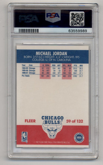 Michael Jordan 1987-88 Fleer #59 PSA 7 Near Mint 9989