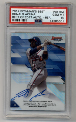 Ronald Acuna Jr 2017 Bowman's Best Best of 2017 Auto Refractor PSA 10 Gem Mint