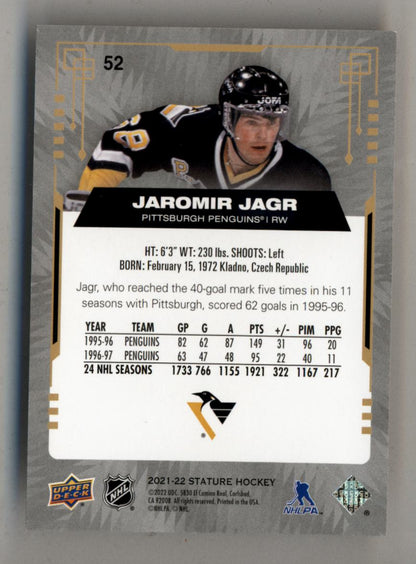 Jaromir Jagr 2021-22 Upper Deck Stature Black #52 09/15