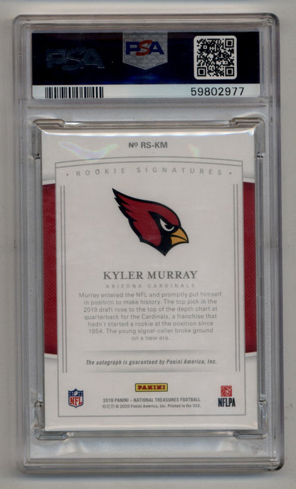 Kyler Murray 2019 National Treasures Rookie Auto 11/99 PSA 9 Mint Auto 10