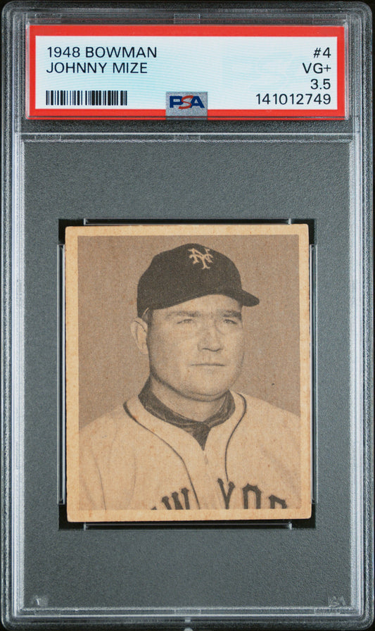 Johnny Mize 1948 Bowman #4 PSA 3.5 VG+