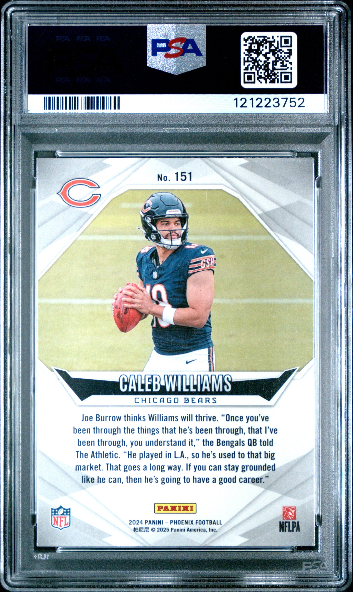 Caleb Williams 2024 Panini Phoenix Rookie #151 Orange PSA 10 Gem Mint