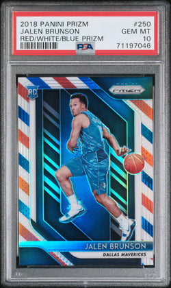 Jalen Brunson 2018 Panini Prizm RC Red White Blue Prizm PSA 10 Gem Mint