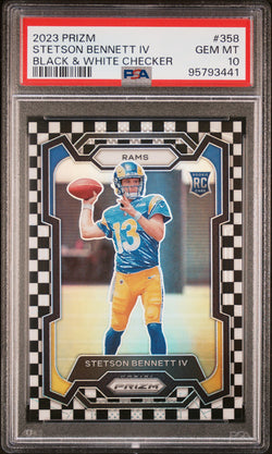 Stetson Bennett 2023 Panini Prizm Rookie #358 Black and White Checker PSA 10 Gem Mint