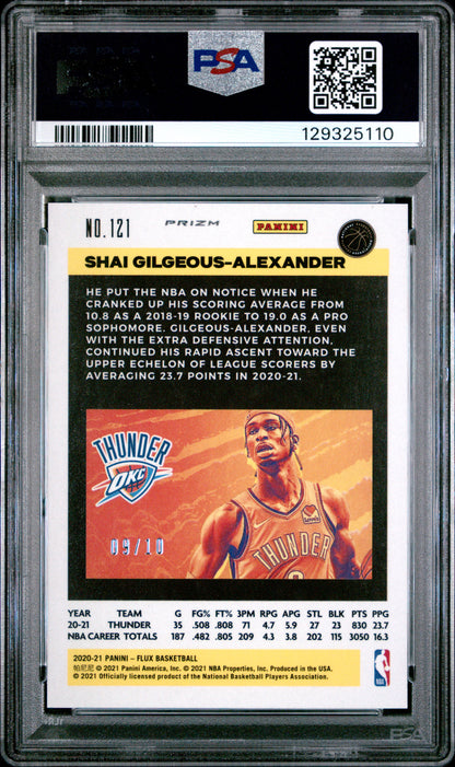 Shai Gilgeous-Alexander 2020 Panini Flux #121 Gold #9/10 PSA 9 Mint